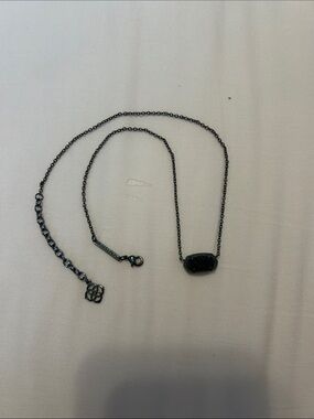 Kendra Scott Black Pavé Oval Pendant Necklace